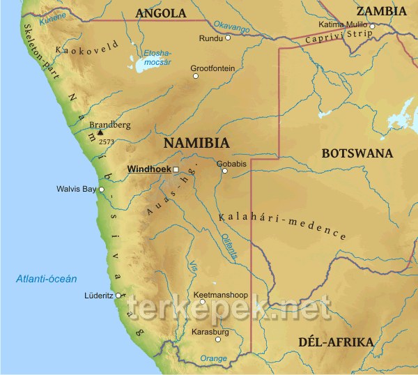 Namíbia térkép